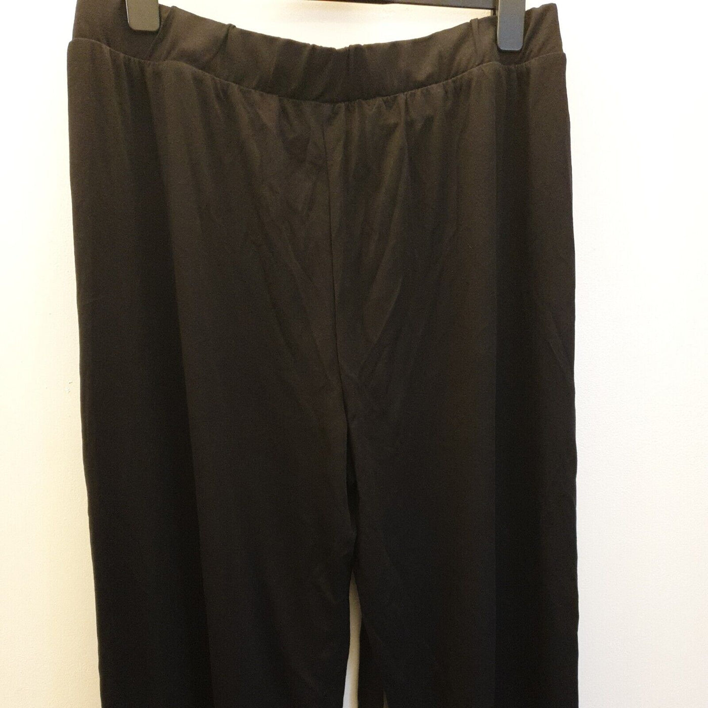 Womens Black Elasticated Waist Wide Leg Black Bottoms UK 12  ****Ref V392