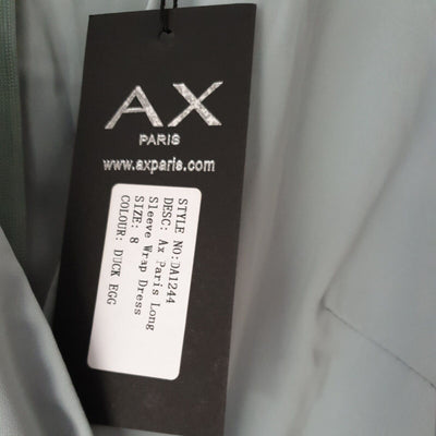 AX Paris Sage Wrap Midi Dress Duck Egg Uk8****Ref V345