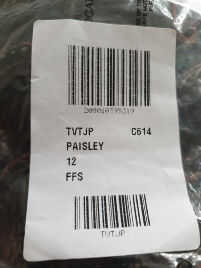 Paisley Print Dress Midi Long Sleeve UK 12 ****Ref V416
