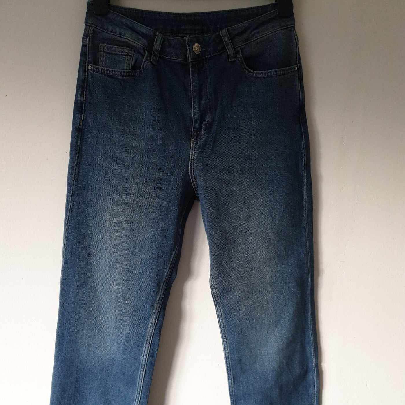 Blue Denim Jeans Straight Dark Wash Uk14****Ref V106