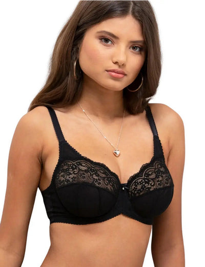 Charnos Opera Underwired Black Full Cup Bra Size 34H **** V516