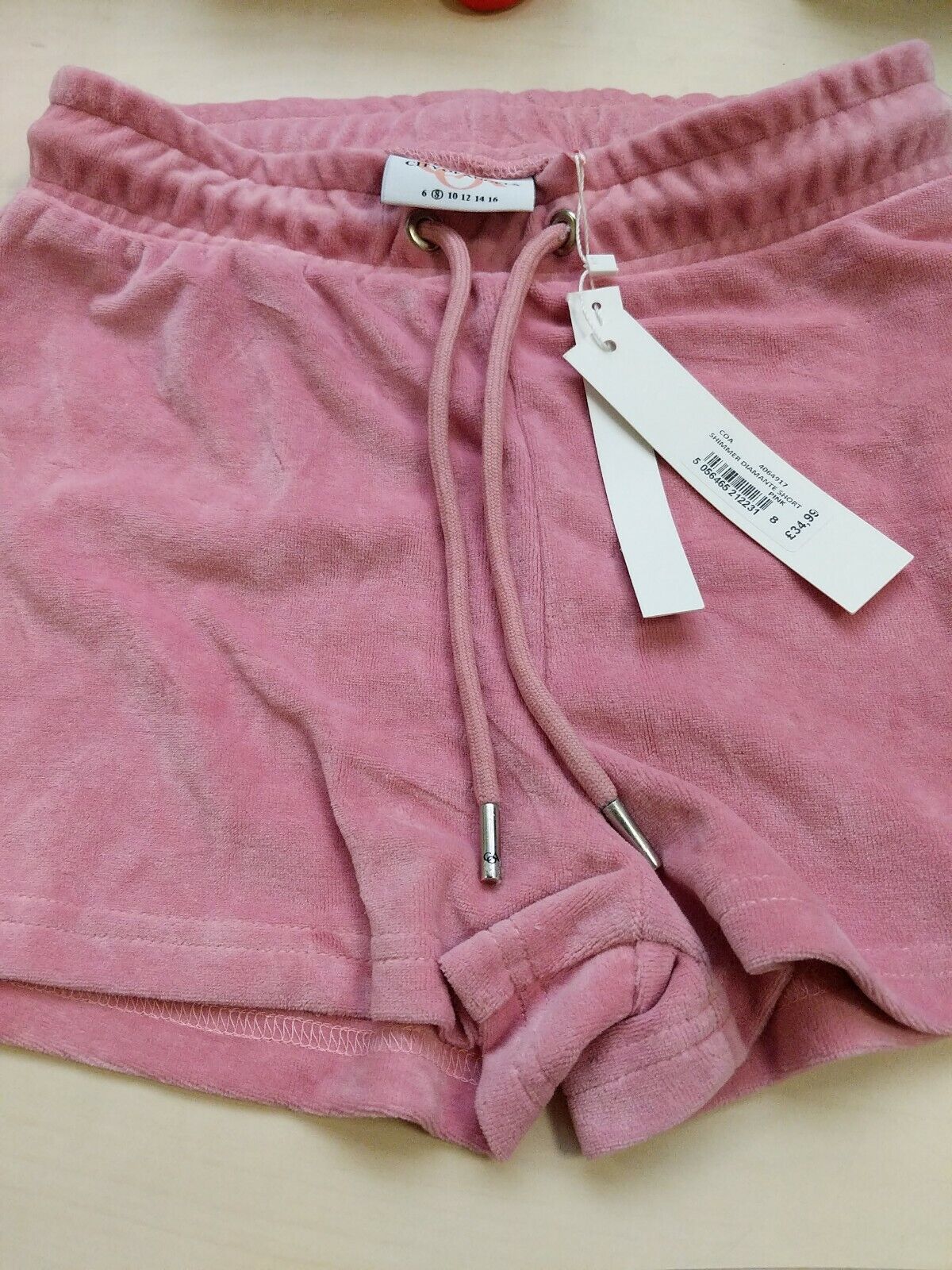 City Of Angels Shimmer Diamante Short Pink Size 8 BNWT Ref A13