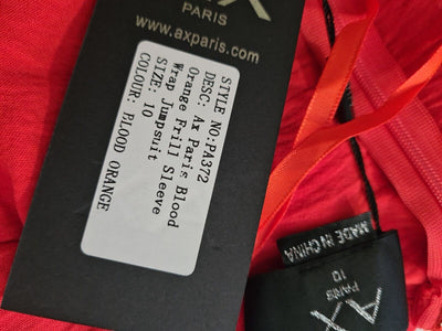 AX Paris Blood Orange Jumpsuit. UK 10 ****Ref V61