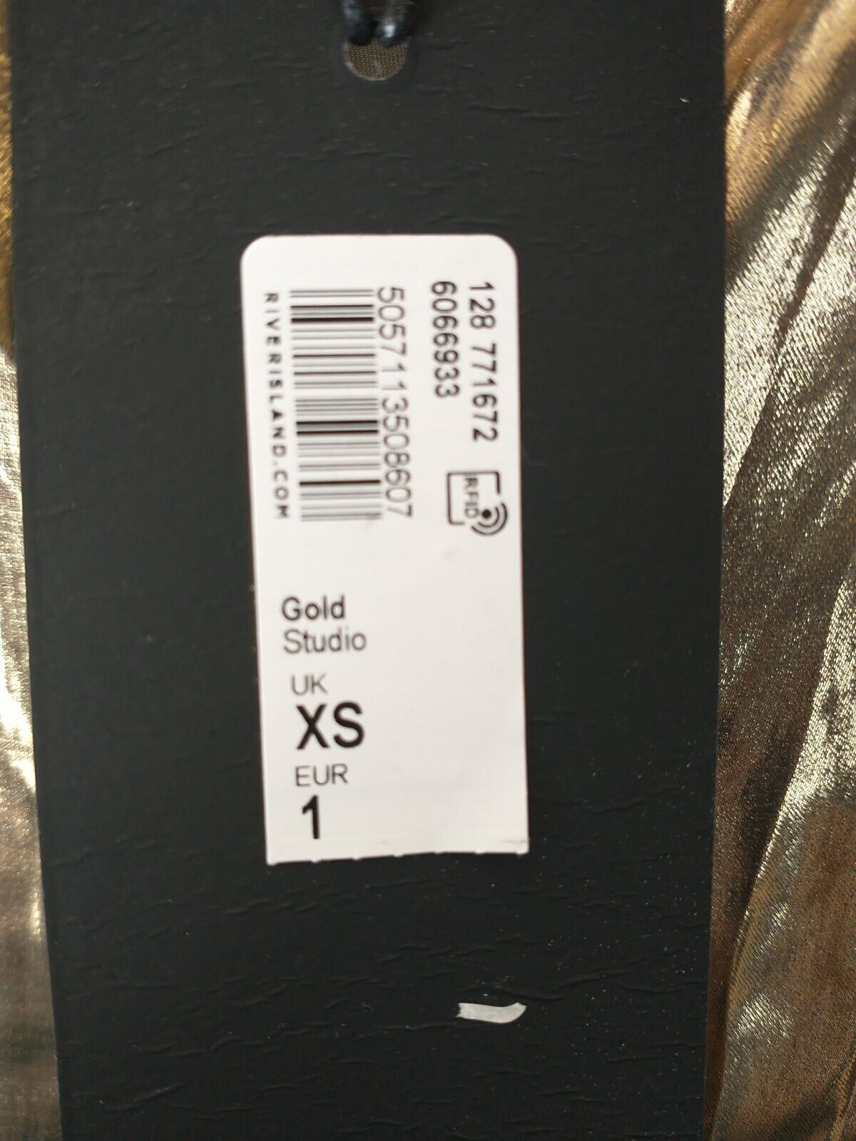 River Island Gold Shirt. UK XS