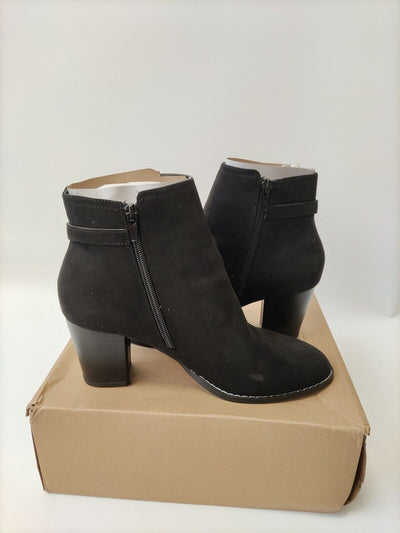 Block Heel Ankle Boot - Black. UK 6. vs3