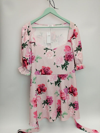 Yours Pink Floral Dress. UK Size 22-24. ****Ref V335