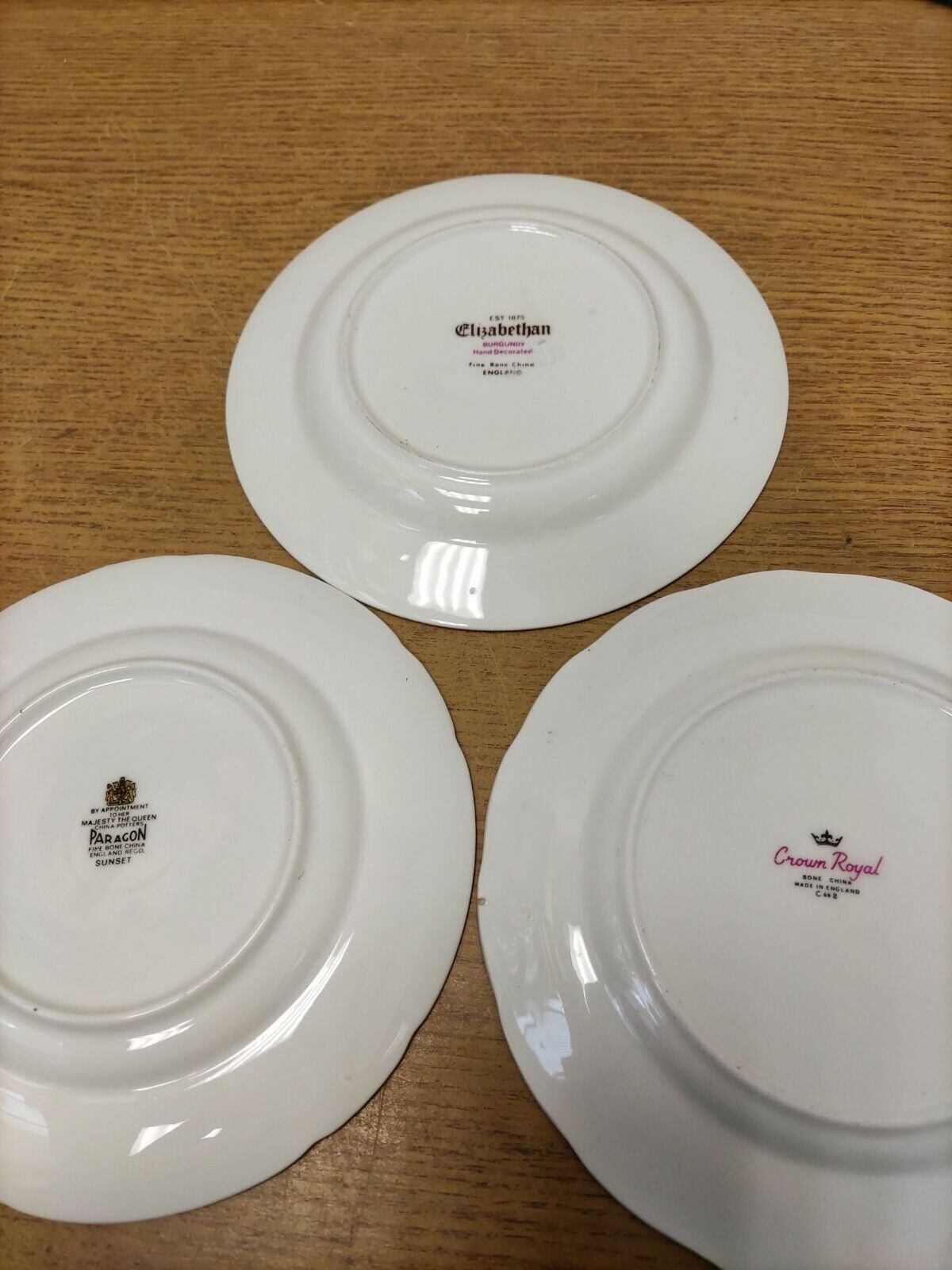10 Assorted Made in England Bone China Plates. Crown Royal, colclough.. Ref Y