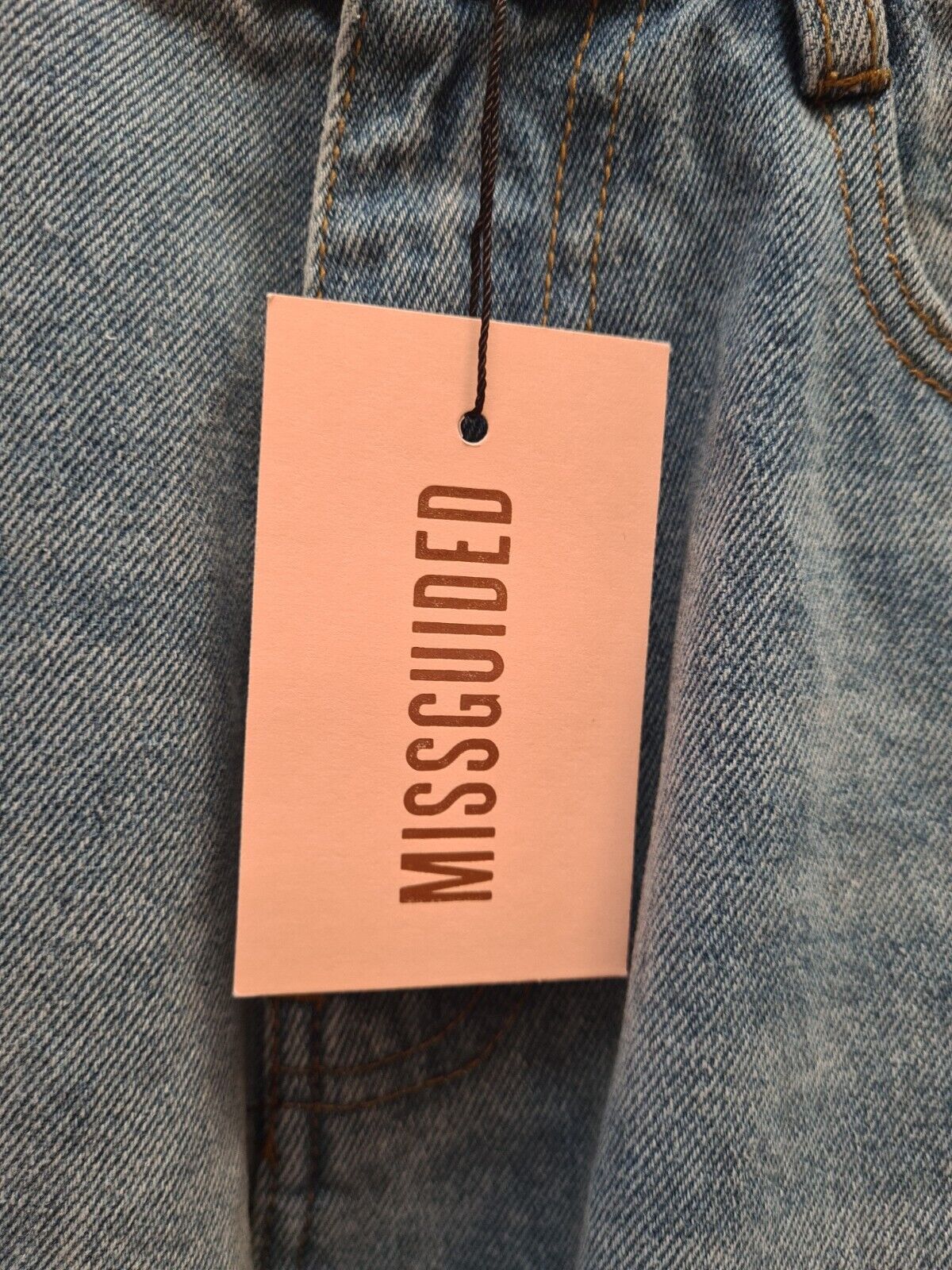 Missguided Jogger Denim Hem Mom Jeans Blue Size 10 **** V29