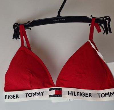 Tommy Hilfiger Padded Triangle Bra Tango Red UK XS