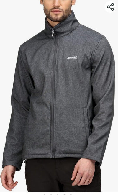 Regatta Mens Cera V Wind Resistant Softshell Outdoor Jacket -Grey. Uk XXL