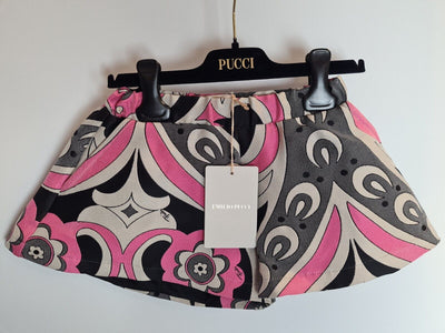 Emilio Pucci Black, Pink & Beige Pattern Shorts Kids Size 5 Years **** VH6