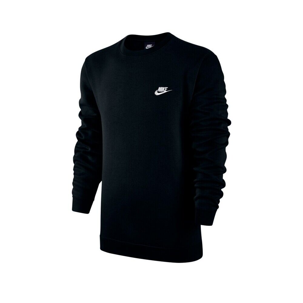 Nike Club Black Swoosh Crew Sweatshirt Jumper **** SW4