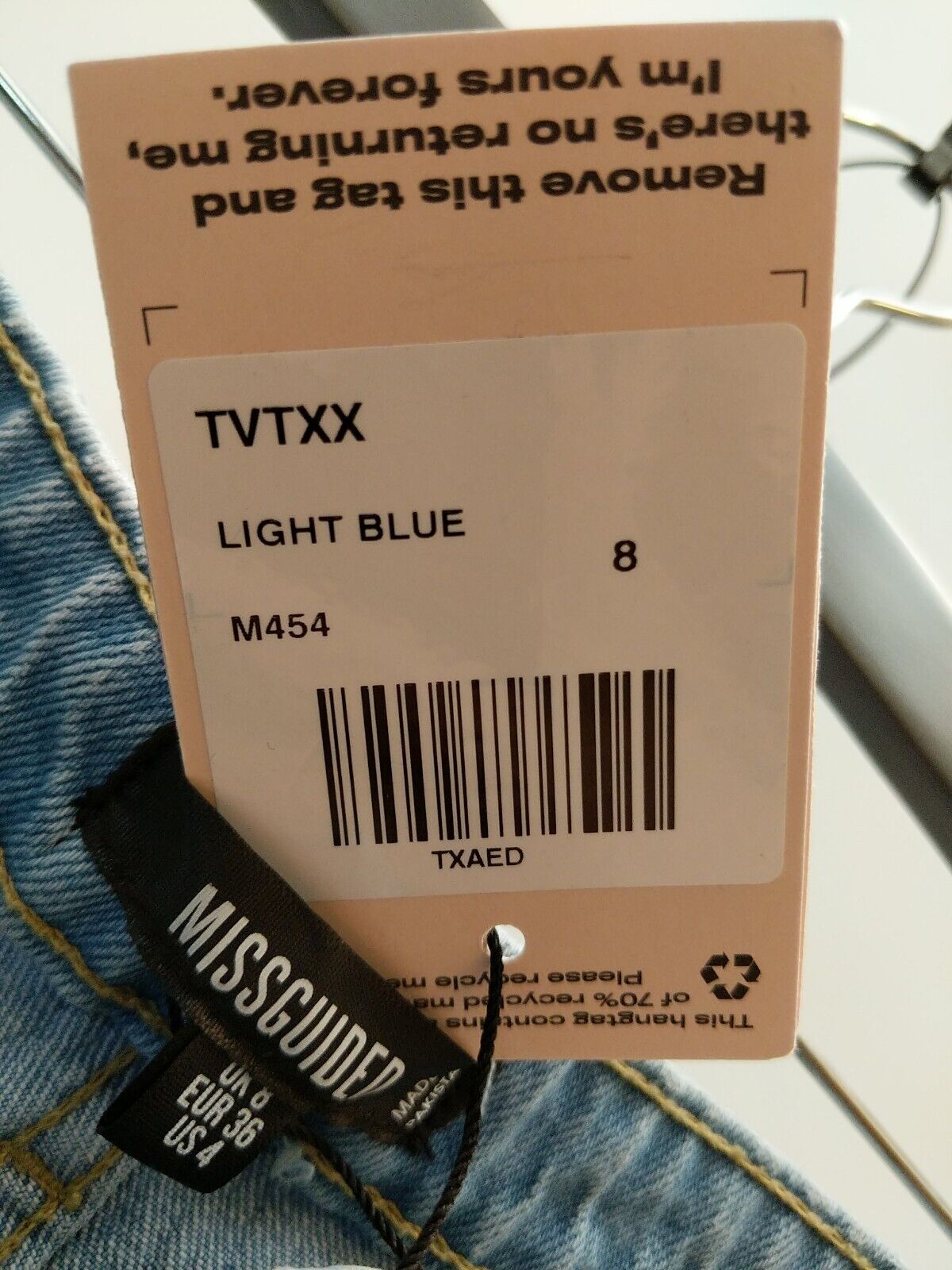Missguided Women Light Blue Jeans. UK 8. **** Ref V27