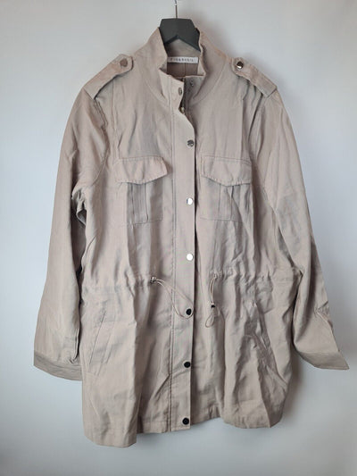 Fig And Basil Casual Military Jacket - Stone Size 18 **** V31