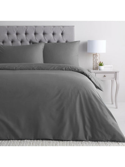Everyday Collection Non Iron Percale Duvet Set. King. Charcoal. 180 Count. V93