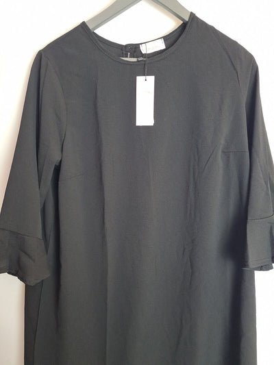 Yours Curve Black Flute Sleeve Tunic Top Size 18 **** V228