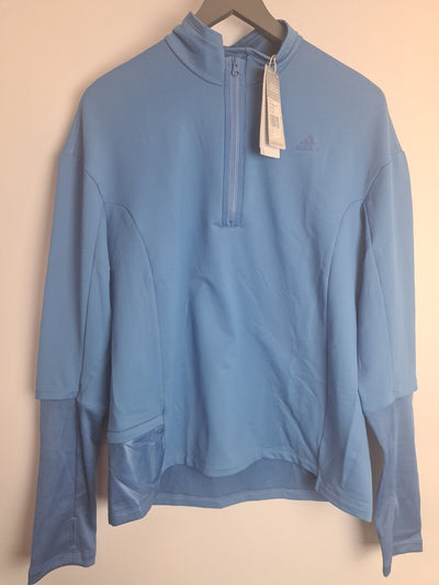 Adidas Cold.Rdy Blue Cover Up Half Zip Jumper Women's Size Large **** V26