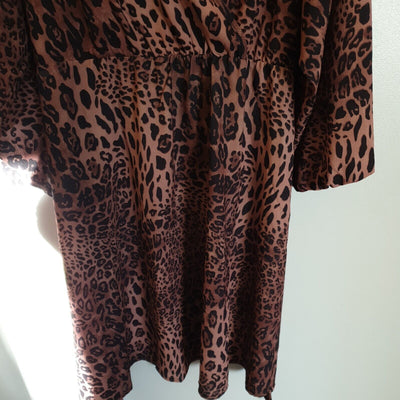 Yours London Brown Animal Print Dress Uk22****Ref V187