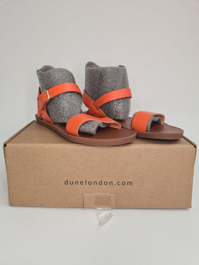 Dune London orange - Leather Unlined Two Part Sandal. UK 3 **** Ref VS1