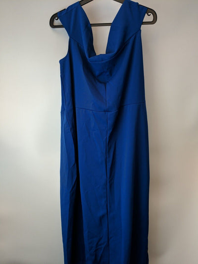 Quiz Royal Blue Bardot Wrap Midi Dress Size 26 **** V352