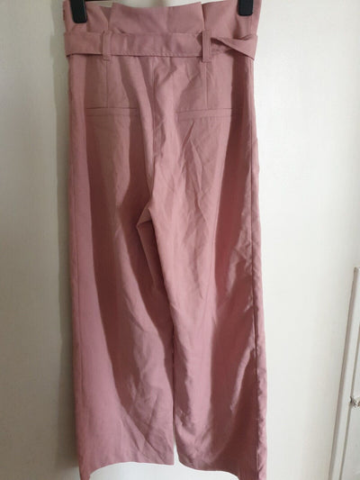 Monki Pink High Waist Trousers Size 38 Ref A23