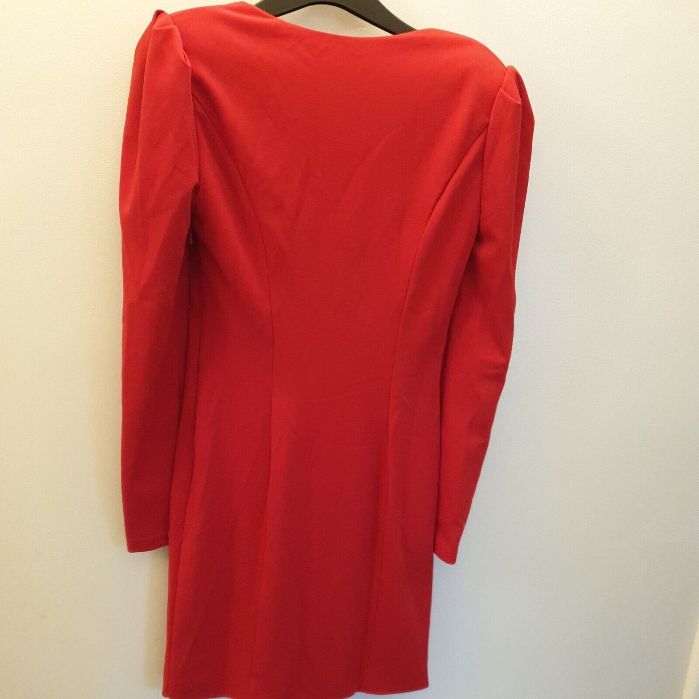 Chi Chi London Bodycon Party Dress With Long Sleeve Red Uk10****Ref V276