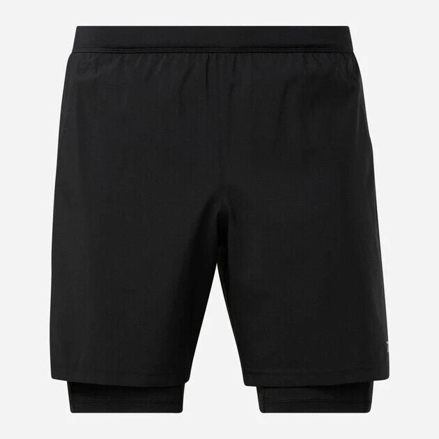 Reebok Mens 2 in 1 Shorts GT5732 - Black