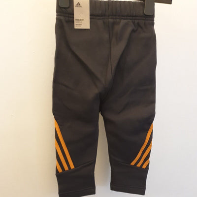 Adidas Carbon Tracksuit Bottoms Orange/Grey Size 3-4y****Ref V6