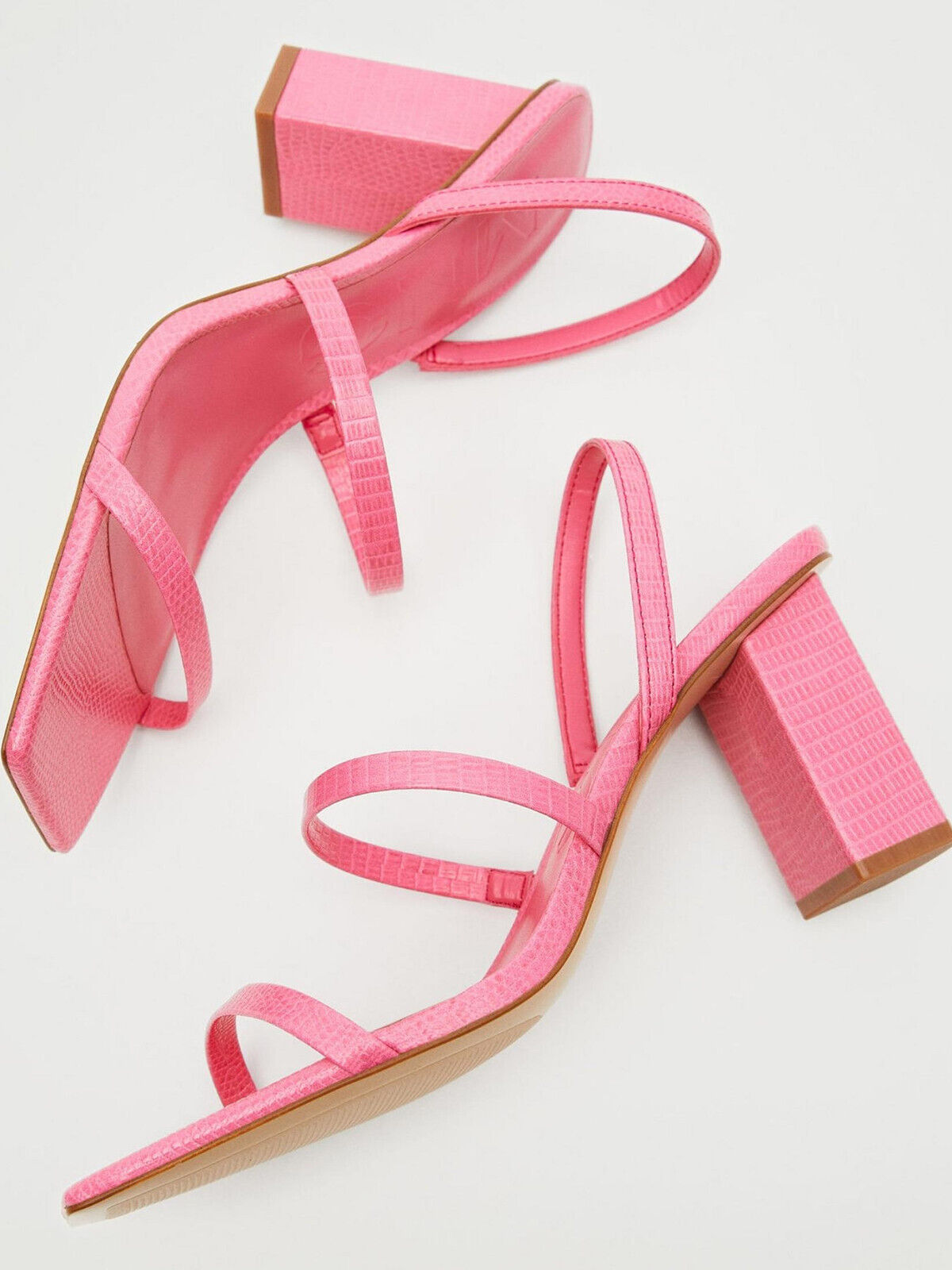 Mango Strappy Heeled Pink Sandals Size 7 **** VS2