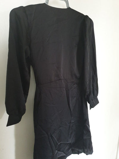 Rita Ross Black Tie Waist Wrap Dress Size XS Ref Hv7