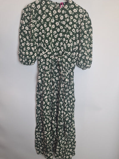 Women's Green Tie Waist Midi Dress Size 12 **** V531