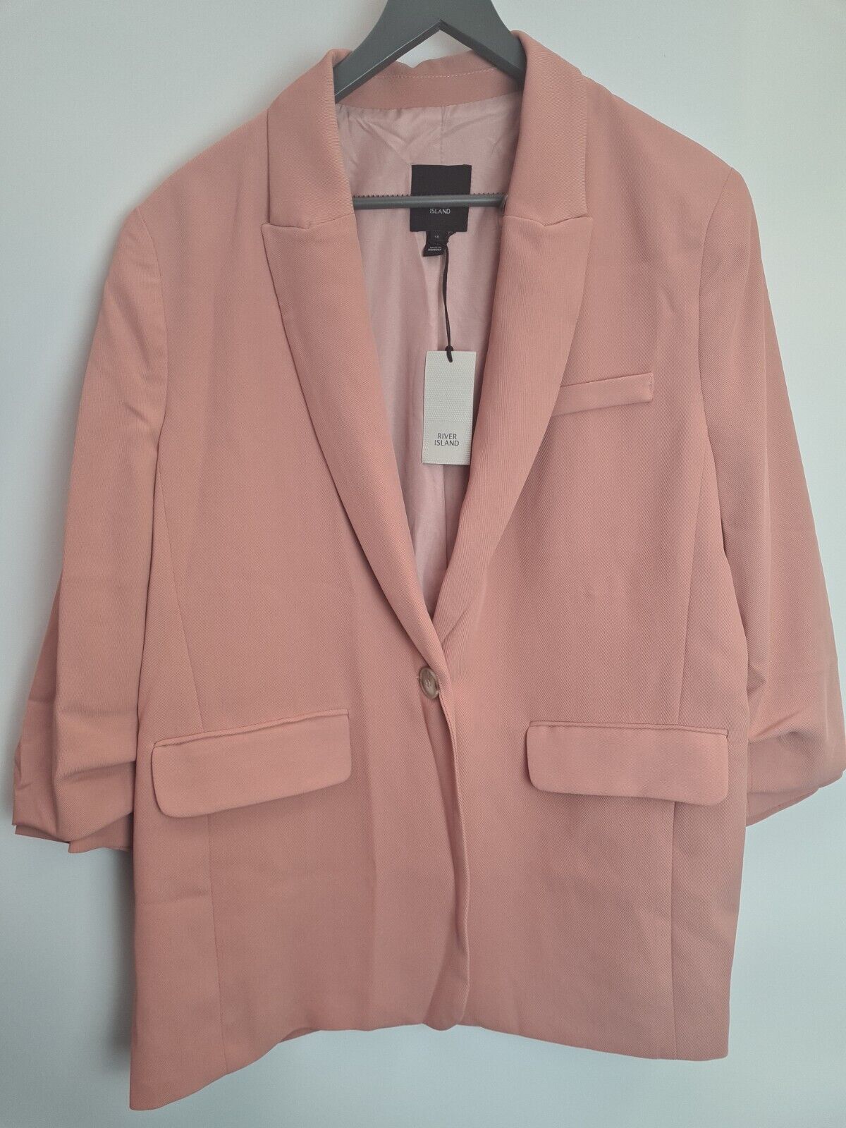 River Island Pink Oversized Blazer Size 14 **** V35