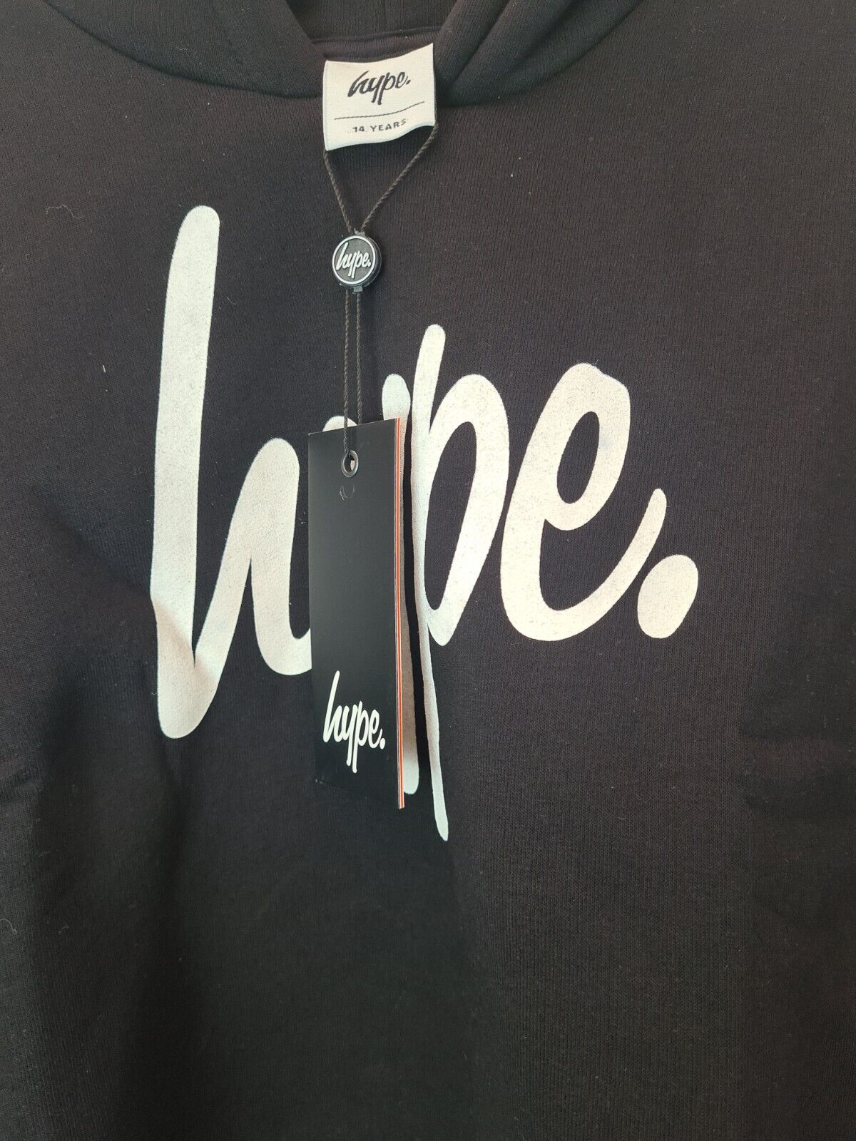 Hype Girls Black Cropped Script Hoodie Size 14 Years **** V30R