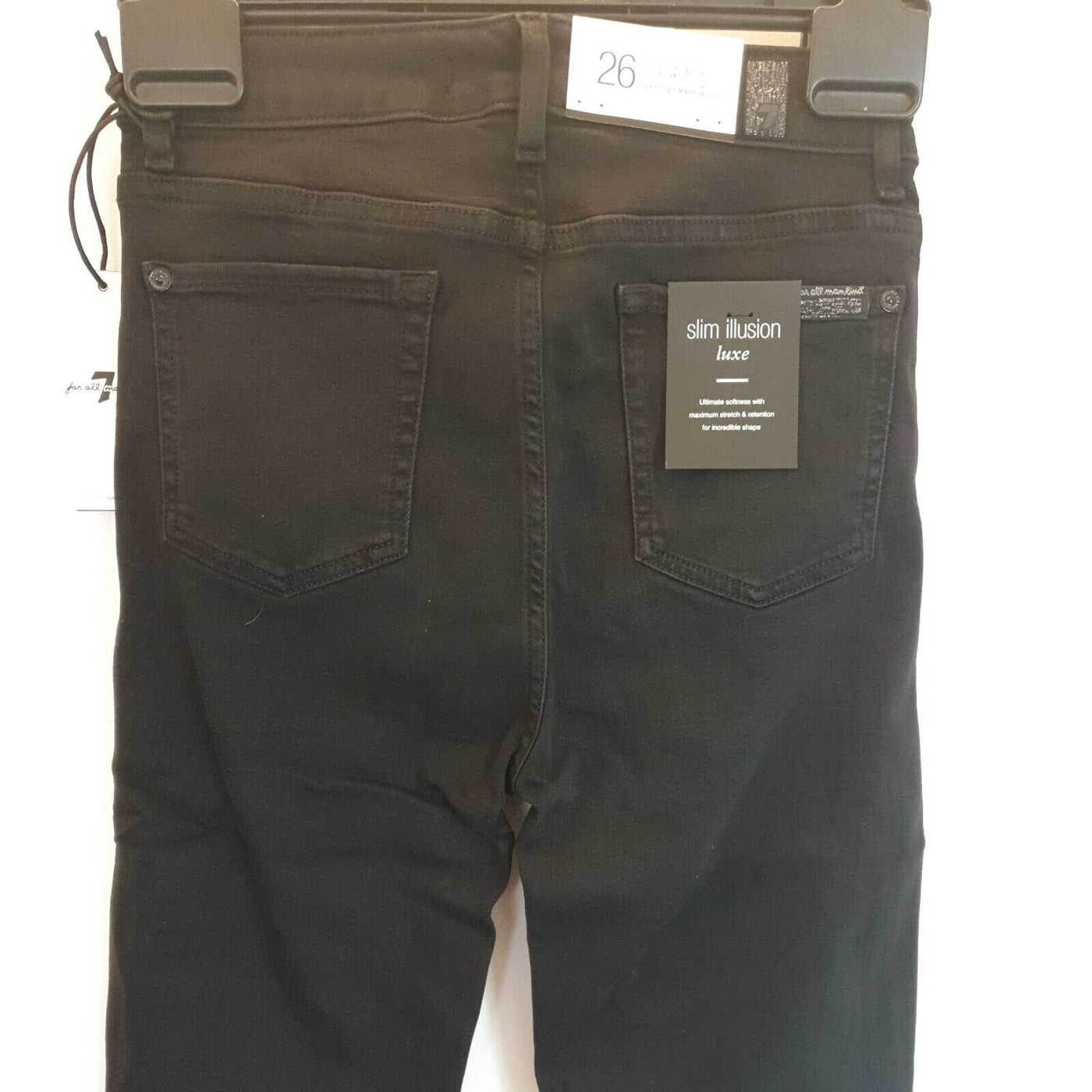 for all mankind jeans Aubrey Slim Illusion Luxe Gravity Jeans Black Size...