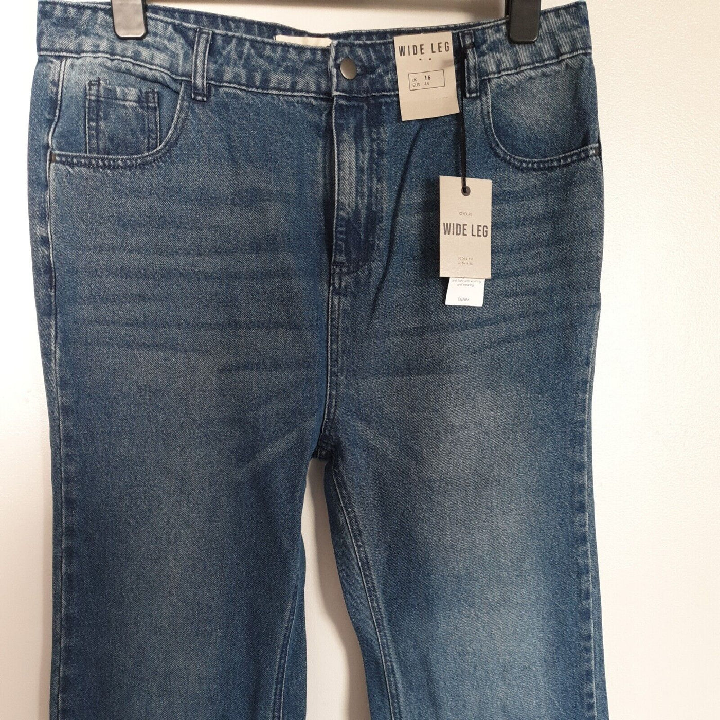 Yours Wide Leg Loose Fit High Rise Jeans Blue Uk16****Ref V278