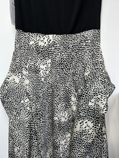 AX Paris Wrap 2 in 1 Animal Mono Midi Dress Size 12