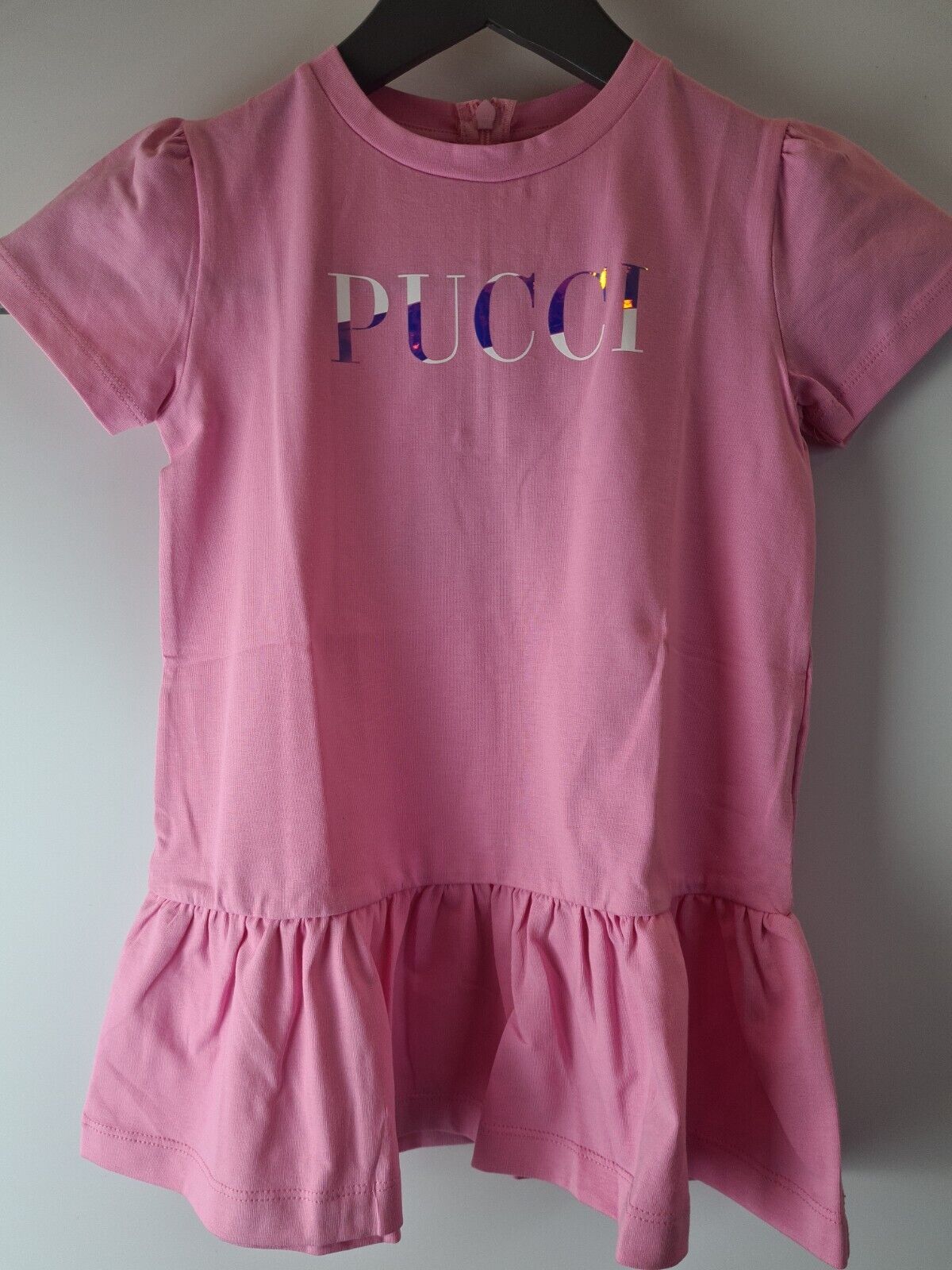 Emilio Pucci Baby Girls Pink Cotton Logo Dress Size 6 Months **** V219