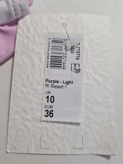 River Island Purple Polka Dot Frill Triangle Bikini Top Size 10 **** V217