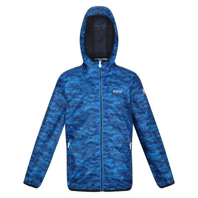 Regatta Kids' Packaway Blue Camo Waterproof Jacket Aged 9-10 Years *** V372
