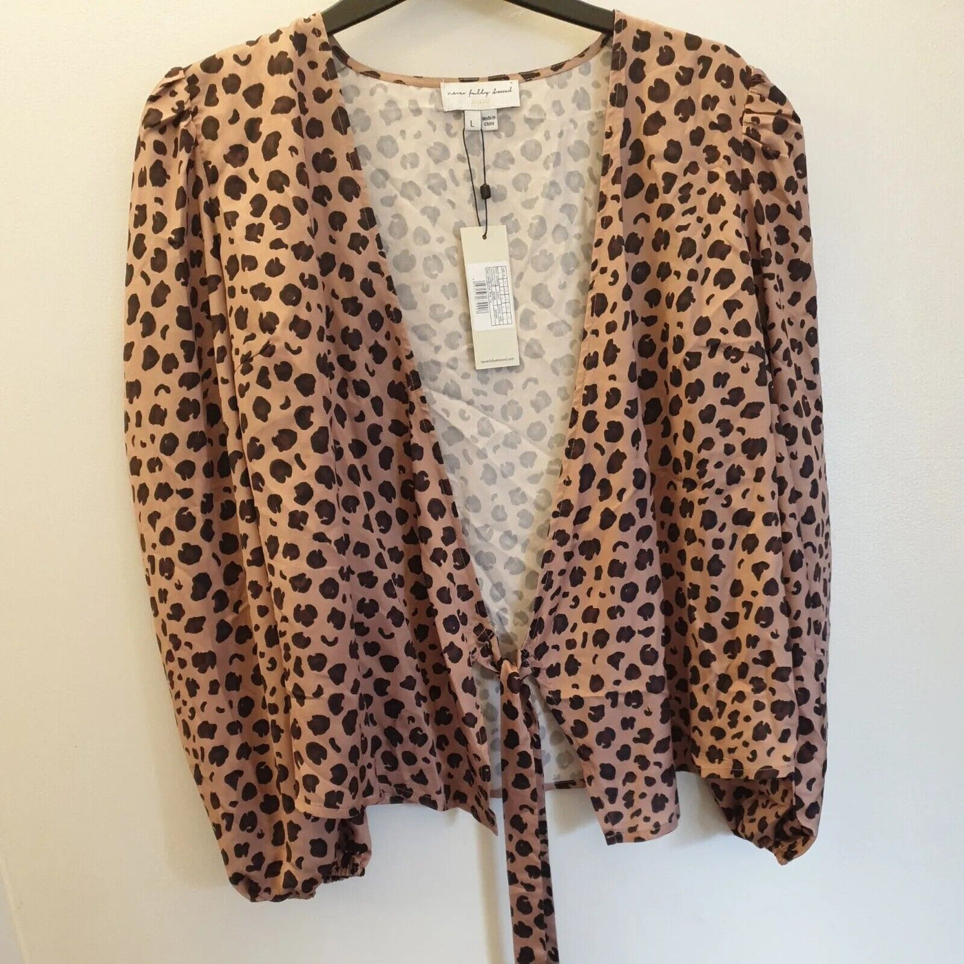 Never Fully Dressed Animal Wrap Top Brown Size 2XL ***Ref V510