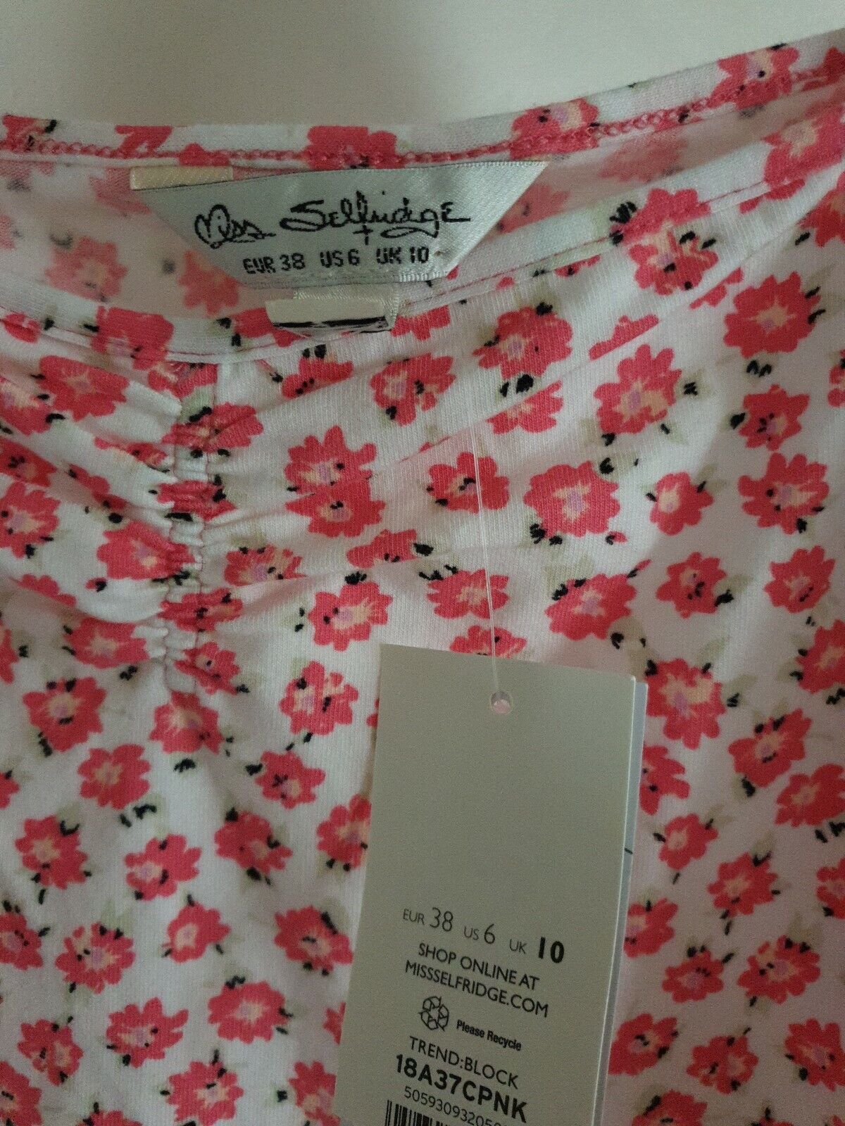 miss selfridge 10 dress Floral Pink Ref W13
