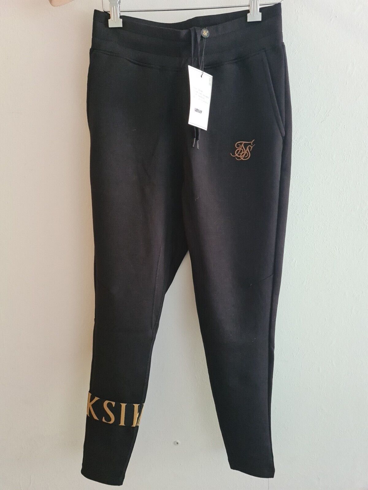 Siksilk Dynamic Track Pants Black & Gold Size S BNWT Ref****V509