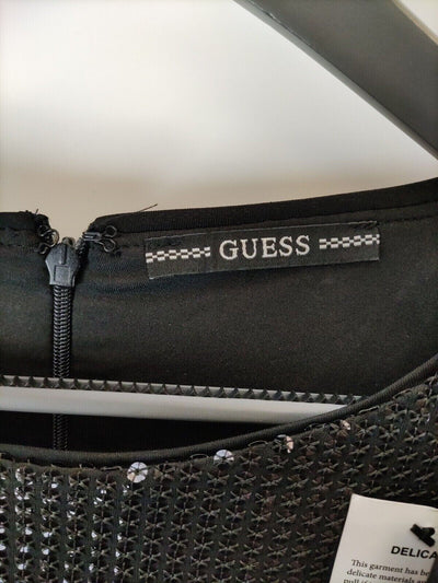 Guess Black Sequin Long Sleeve Bodysuit Size XS **** V386