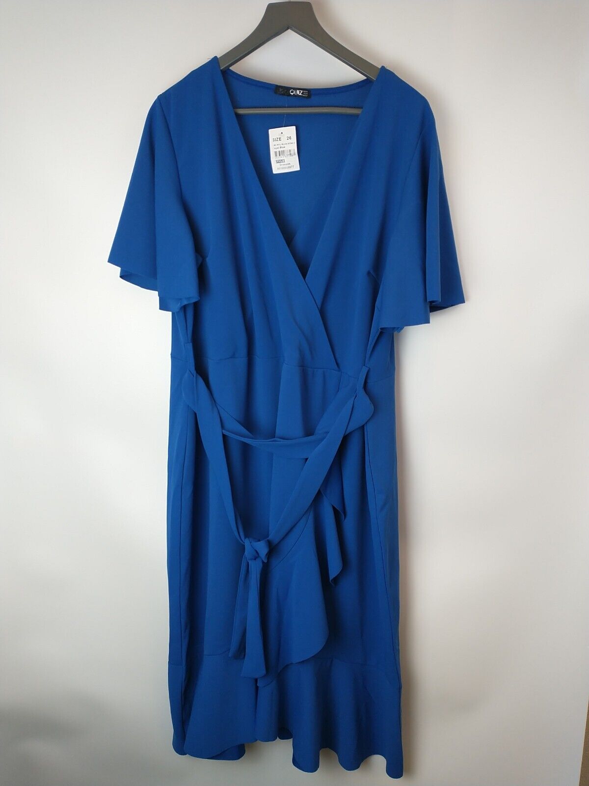 Quiz Royal Blue Wrap Midi Dress Size 26 **** V30