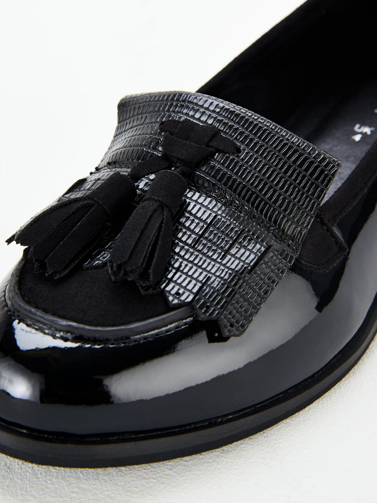 Wide Fit Tassel Loafers - Black. UK 3. ****VS1