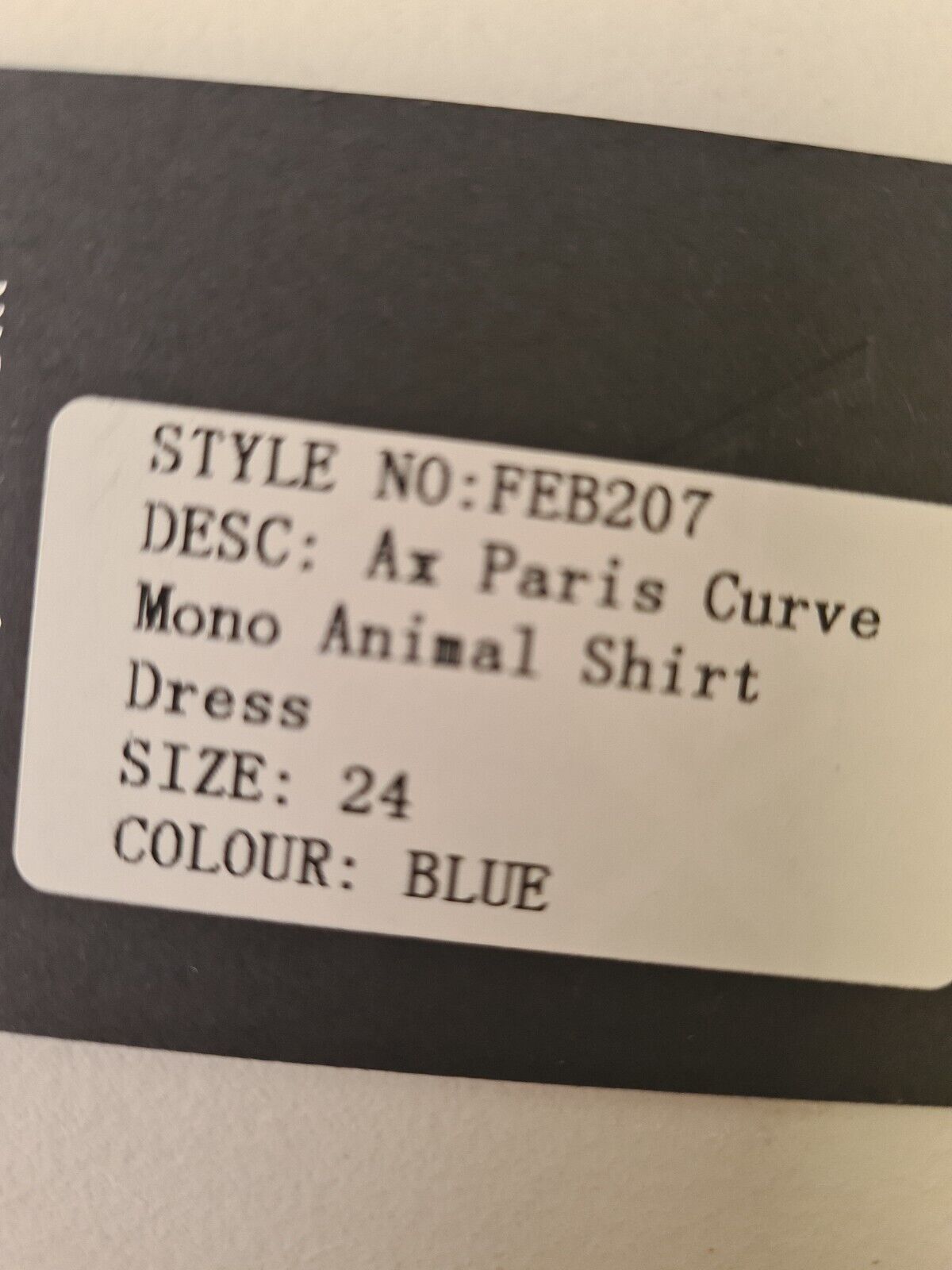 AX Paris Curve Mono Animal Print Shirt Dress Size 24 Blue **** V31L