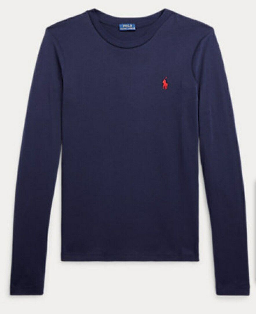 Polo Ralph Lauren Jersey Long-Sleeve T-Shirt Blue Size XL (18-20) ** V536