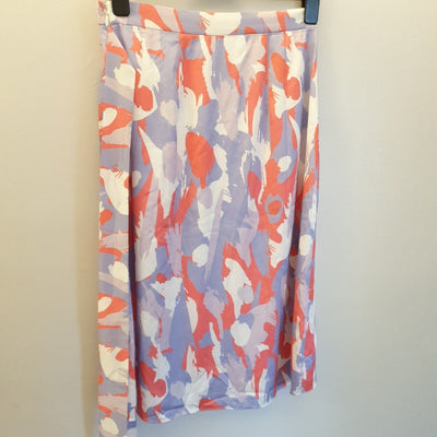Chi Chi London Graphic Print Wrap Detail Lilac Skirt Uk12****Ref V362