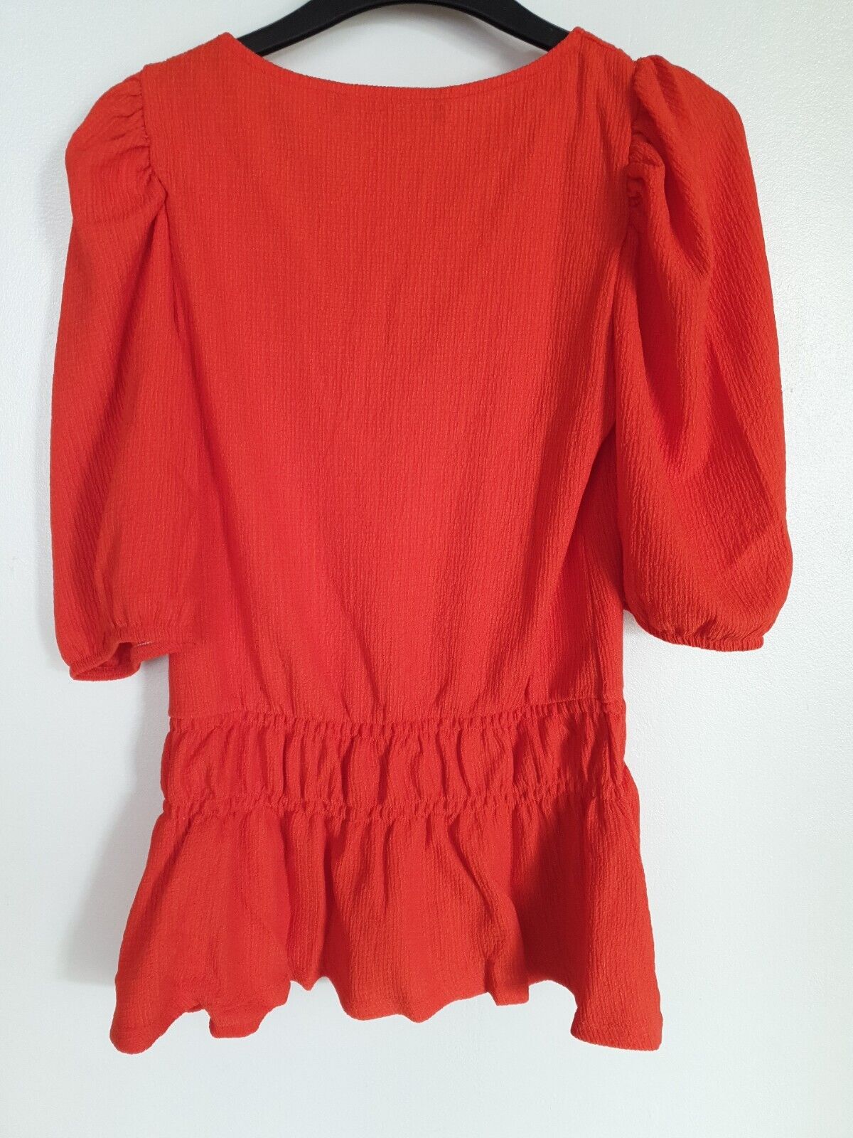 Orange Textured V Neck Top UK 12 **** Ref V356