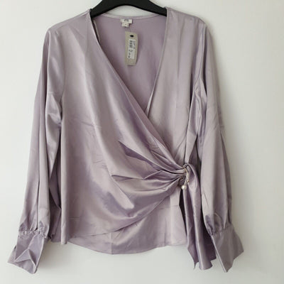 River Island Lilac Wrap Blouse Uk10****Ref V57